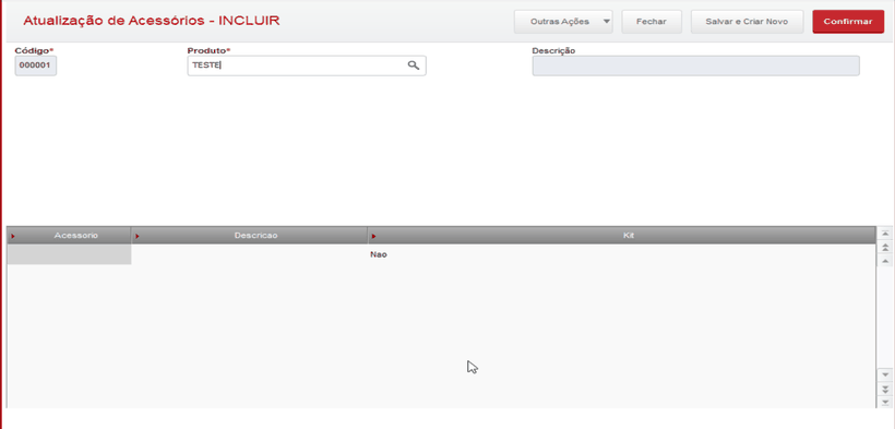 Código do produto do XML informado manualmente